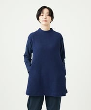 NGPAE20360 GIANNI LO GIUDICE(ジャンニ ロ ジュディチェ) [洗える]コットンスラブインレーチュニックカットソー ネイビー