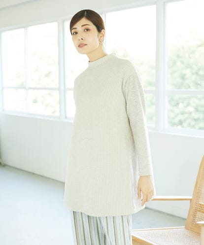 NGPAE20360 GIANNI LO GIUDICE [洗える]コットンスラブインレーチュニックカットソー
