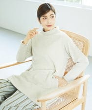 NGPAE20360 GIANNI LO GIUDICE(ジャンニ ロ ジュディチェ) [洗える]コットンスラブインレーチュニックカットソー ベージュ