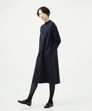 NGPAF12360 GIANNI LO GIUDICE(ジャンニ ロ ジュディチェ) [洗える]ＭＥＥＴダンボールニットワンピース ネイビー