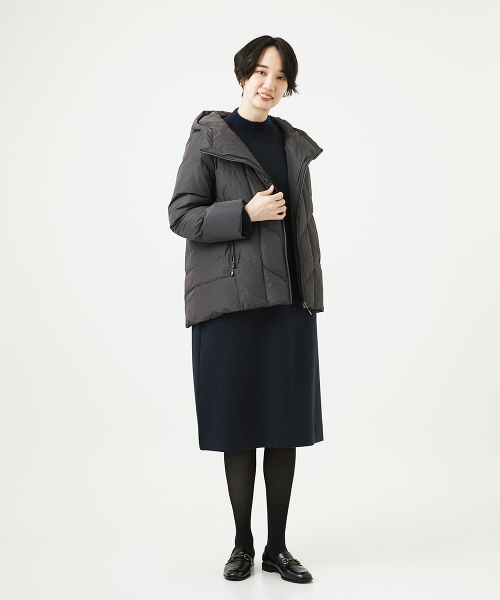 NGPAF12360 GIANNI LO GIUDICE(ジャンニ ロ ジュディチェ) [洗える]ＭＥＥＴダンボールニットワンピース ネイビー