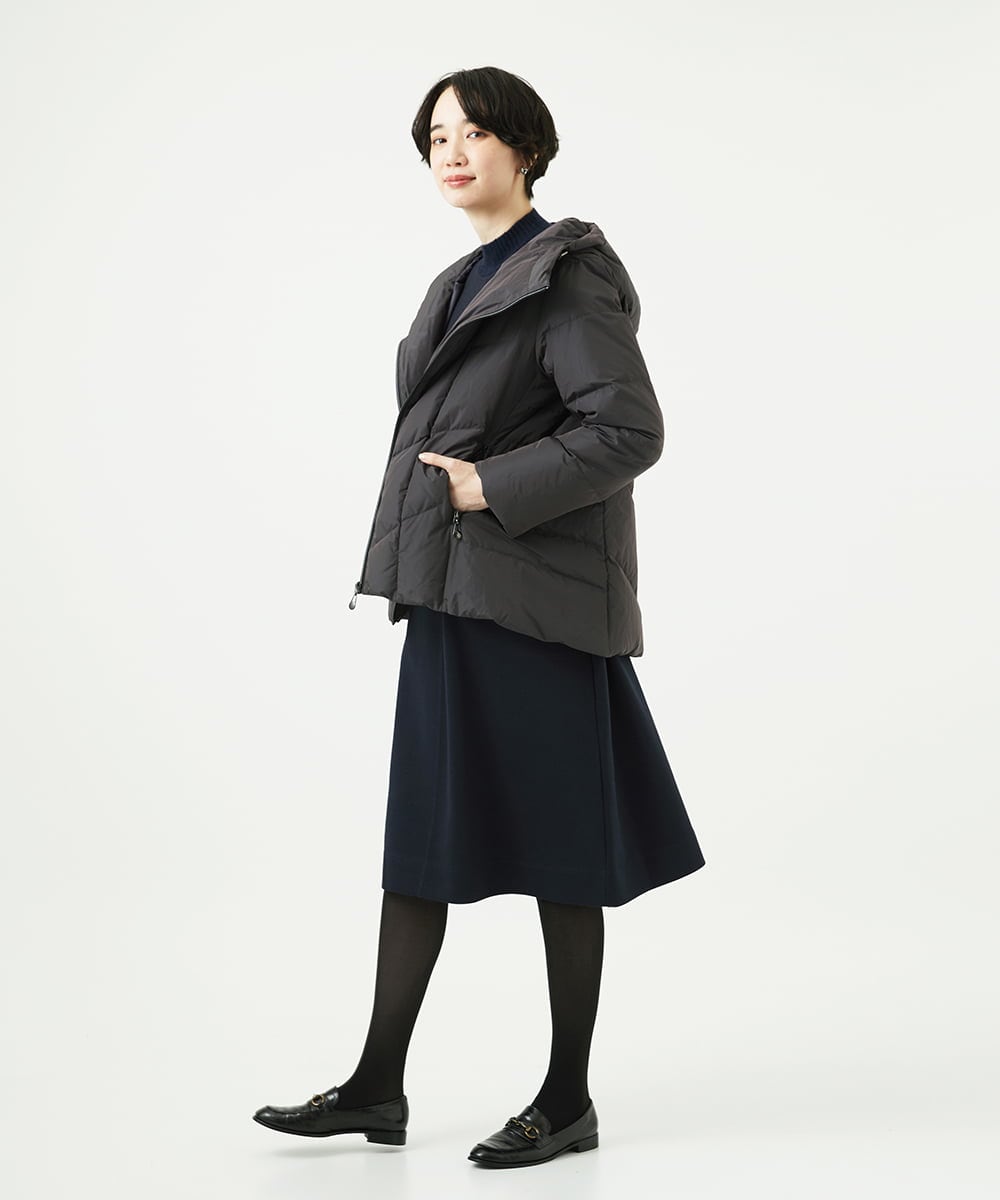 NGPAF12360 GIANNI LO GIUDICE(ジャンニ ロ ジュディチェ) [洗える]ＭＥＥＴダンボールニットワンピース ネイビー