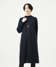 NGPAF12360 GIANNI LO GIUDICE(ジャンニ ロ ジュディチェ) [洗える]ＭＥＥＴダンボールニットワンピース ネイビー