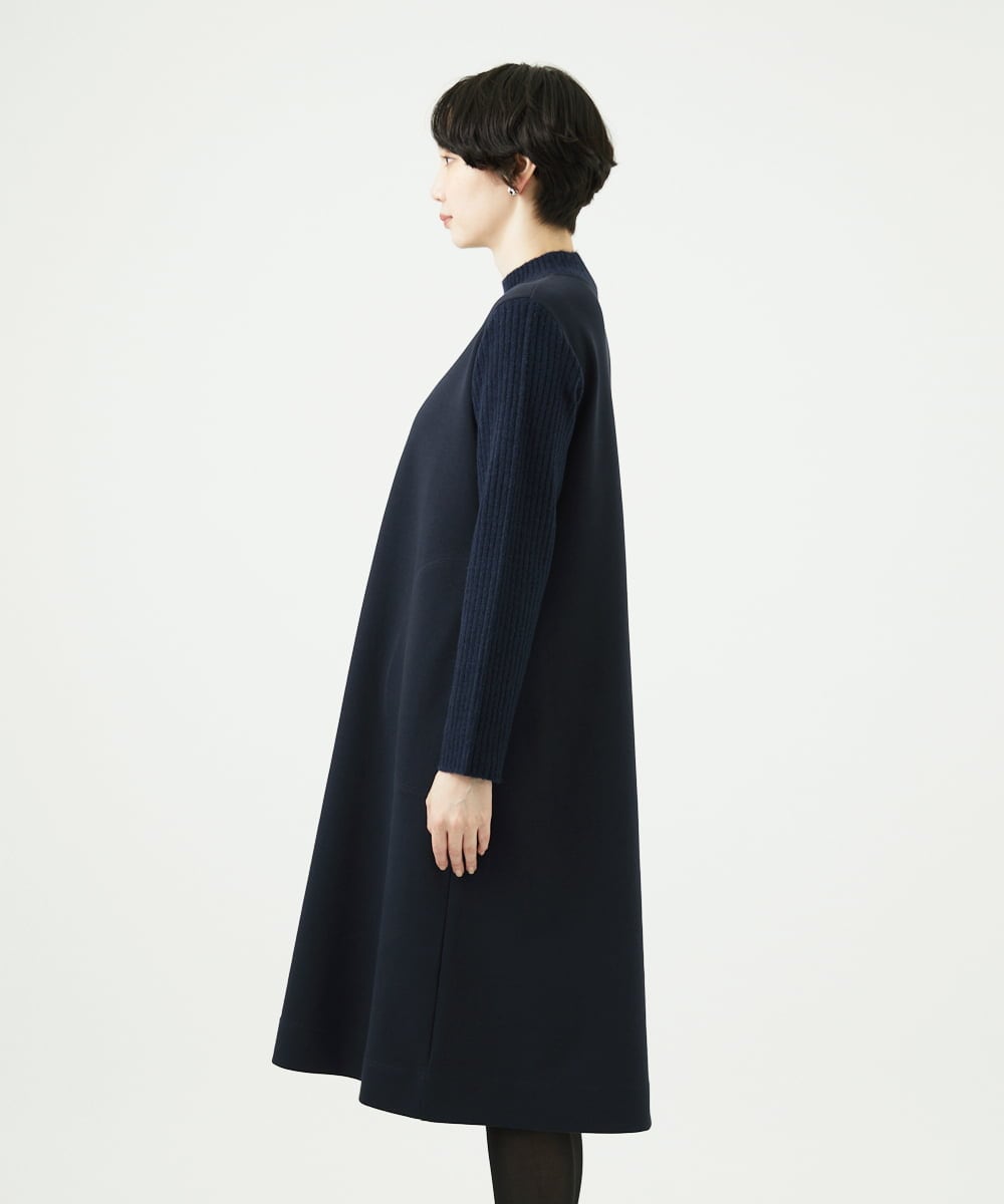 NGPAF12360 GIANNI LO GIUDICE(ジャンニ ロ ジュディチェ) [洗える]ＭＥＥＴダンボールニットワンピース ネイビー