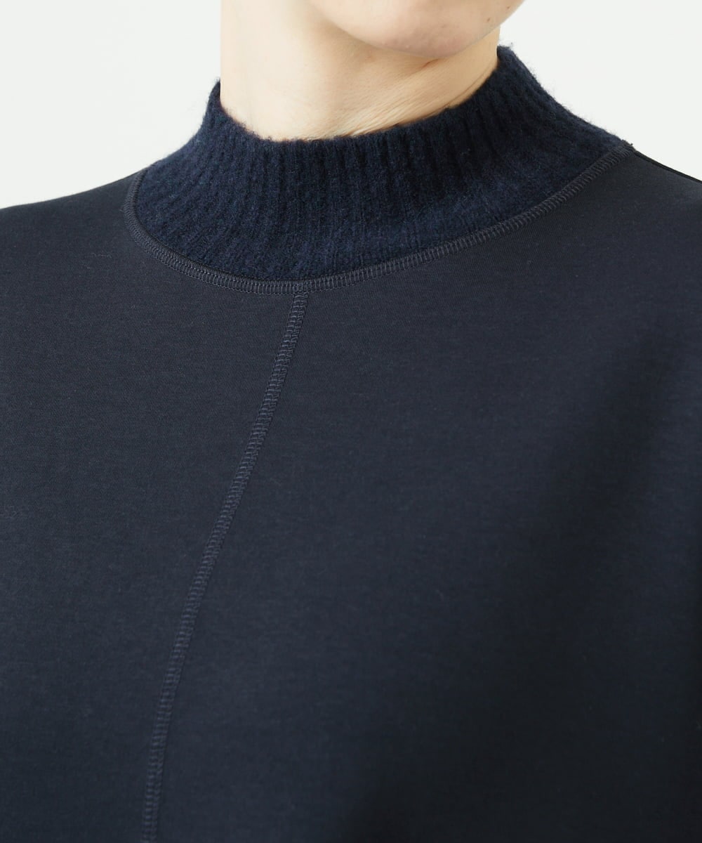 NGPAF12360 GIANNI LO GIUDICE(ジャンニ ロ ジュディチェ) [洗える]ＭＥＥＴダンボールニットワンピース ネイビー