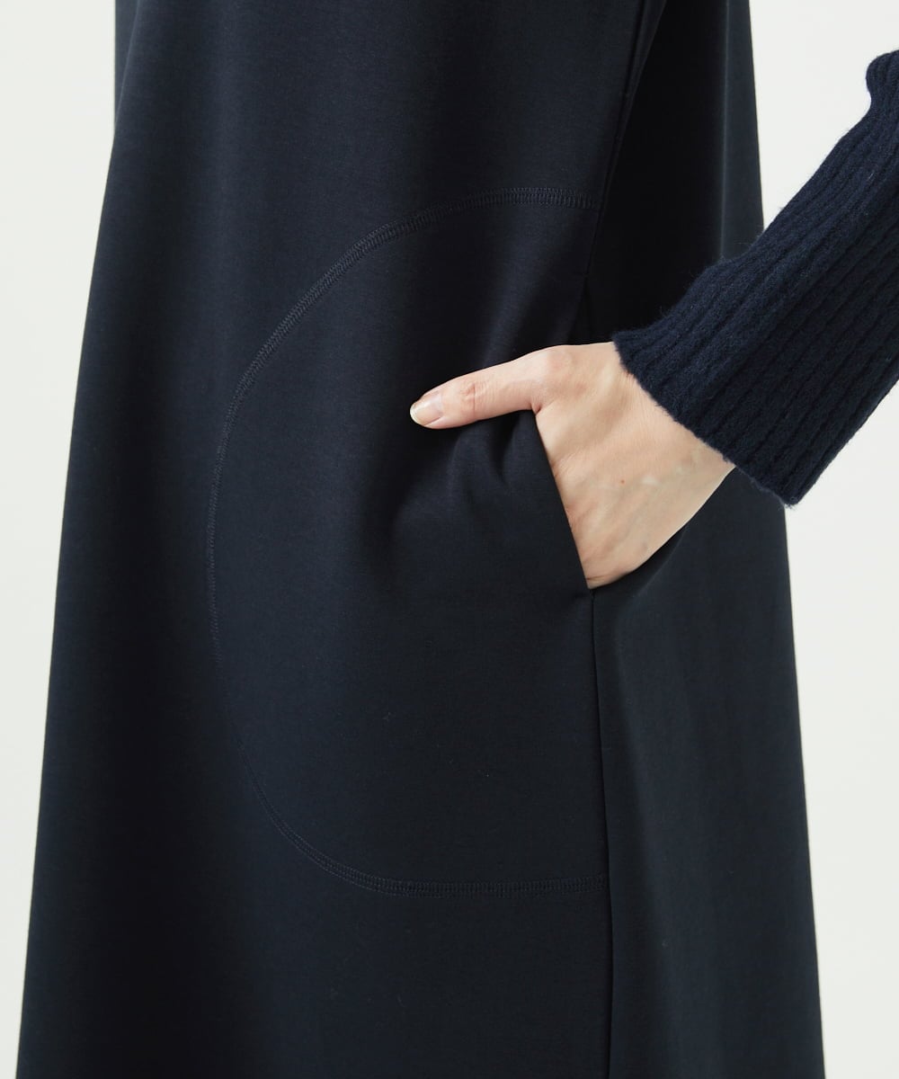 NGPAF12360 GIANNI LO GIUDICE(ジャンニ ロ ジュディチェ) [洗える]ＭＥＥＴダンボールニットワンピース ネイビー