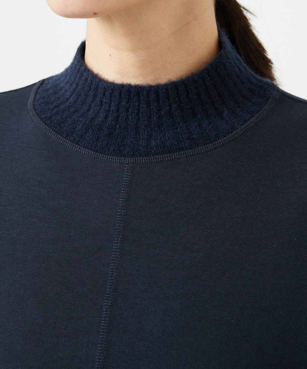 NGPAF12360 GIANNI LO GIUDICE(ジャンニ ロ ジュディチェ) [洗える]ＭＥＥＴダンボールニットワンピース ネイビー