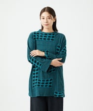 NGPAF17270 GIANNI LO GIUDICE(ジャンニ ロ ジュディチェ) [日本製]バースト水玉チュニック ブルー