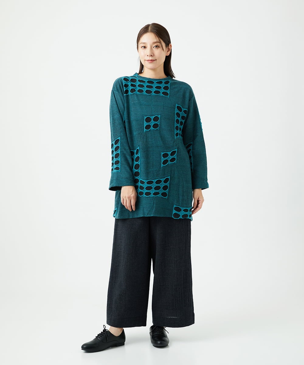 NGPAF17270 GIANNI LO GIUDICE(ジャンニ ロ ジュディチェ) [日本製]バースト水玉チュニック ブルー