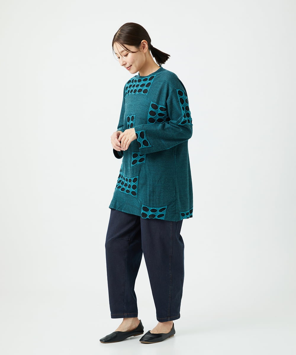 NGPAF17270 GIANNI LO GIUDICE(ジャンニ ロ ジュディチェ) [日本製]バースト水玉チュニック ブルー