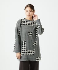 NGPAF17270 GIANNI LO GIUDICE(ジャンニ ロ ジュディチェ) [日本製]バースト水玉チュニック グレー