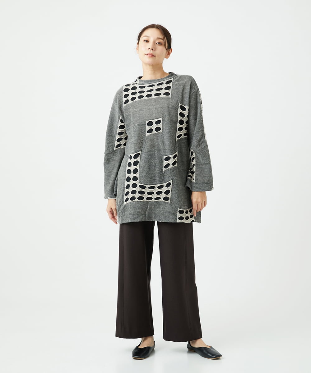 NGPAF17270 GIANNI LO GIUDICE(ジャンニ ロ ジュディチェ) [日本製]バースト水玉チュニック グレー