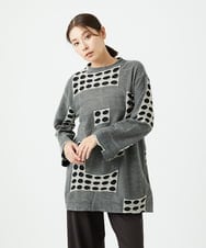 NGPAF17270 GIANNI LO GIUDICE(ジャンニ ロ ジュディチェ) [日本製]バースト水玉チュニック グレー