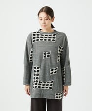 NGPAF17270 GIANNI LO GIUDICE(ジャンニ ロ ジュディチェ) [日本製]バースト水玉チュニック グレー