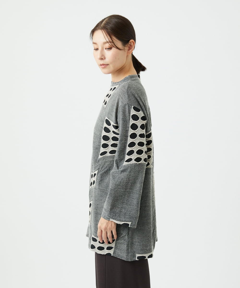 NGPAF17270 GIANNI LO GIUDICE(ジャンニ ロ ジュディチェ) [日本製]バースト水玉チュニック グレー