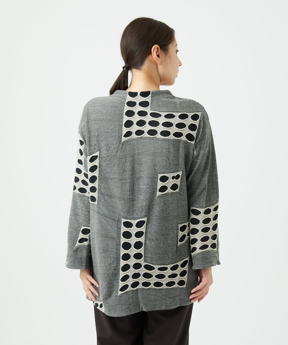 NGPAF17270 GIANNI LO GIUDICE(ジャンニ ロ ジュディチェ) [日本製]バースト水玉チュニック グレー