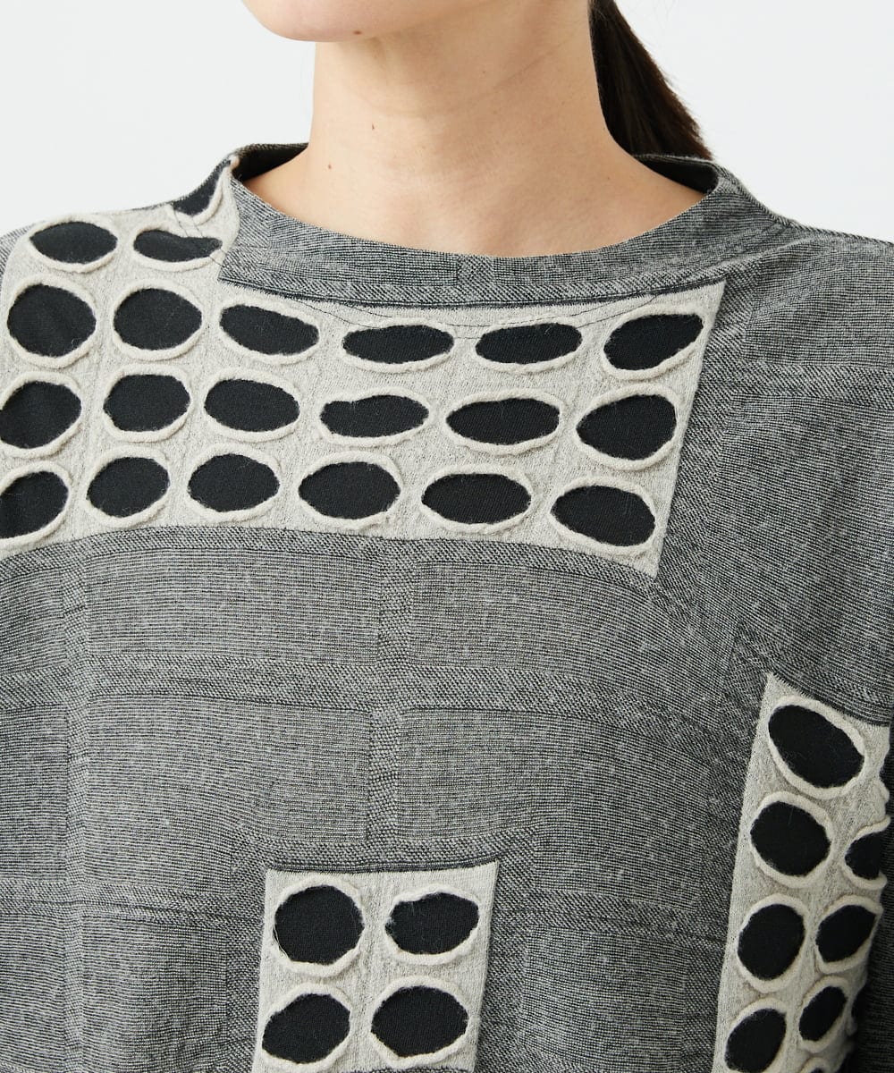 NGPAF17270 GIANNI LO GIUDICE(ジャンニ ロ ジュディチェ) [日本製]バースト水玉チュニック グレー