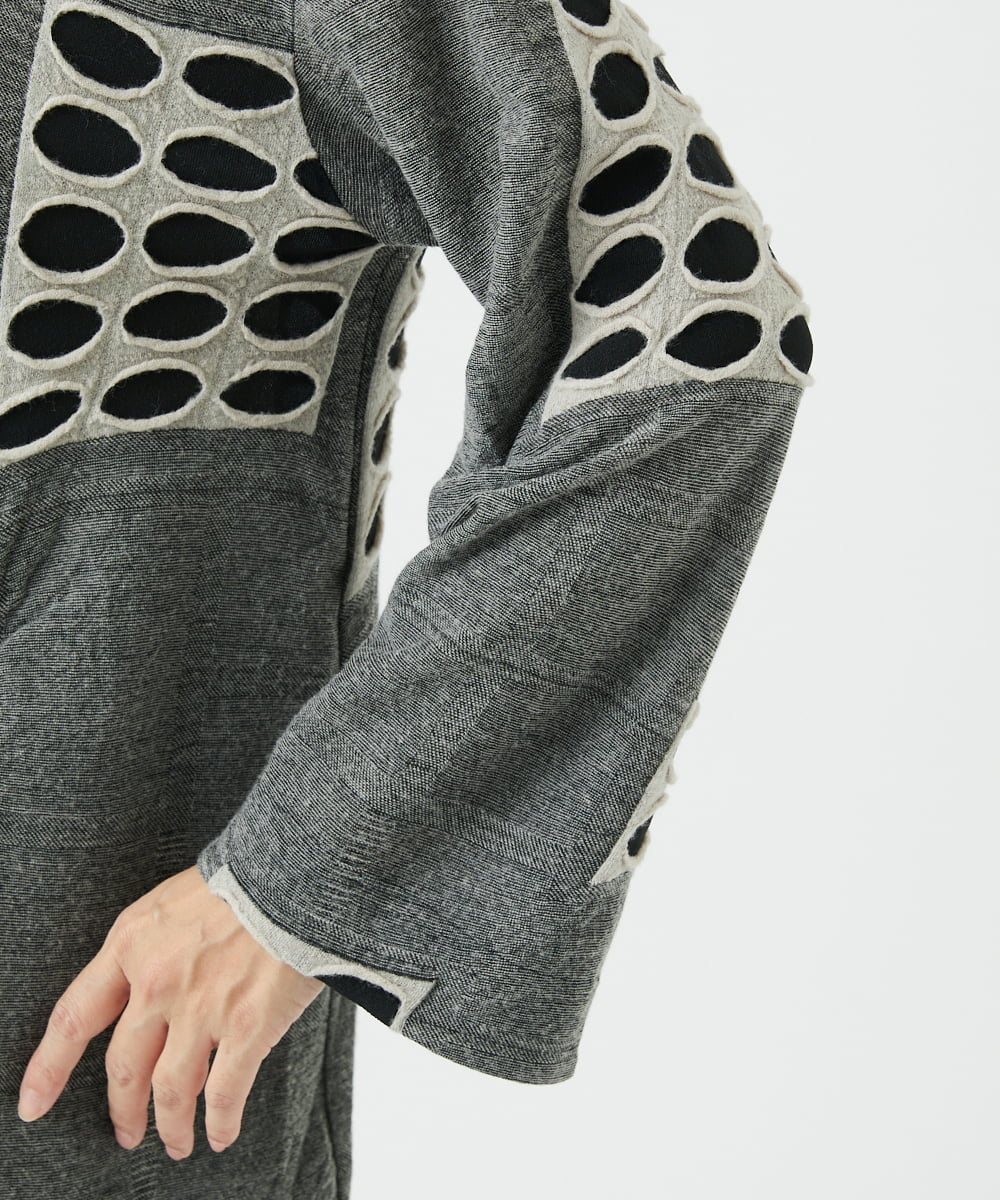 NGPAF17270 GIANNI LO GIUDICE(ジャンニ ロ ジュディチェ) [日本製]バースト水玉チュニック グレー