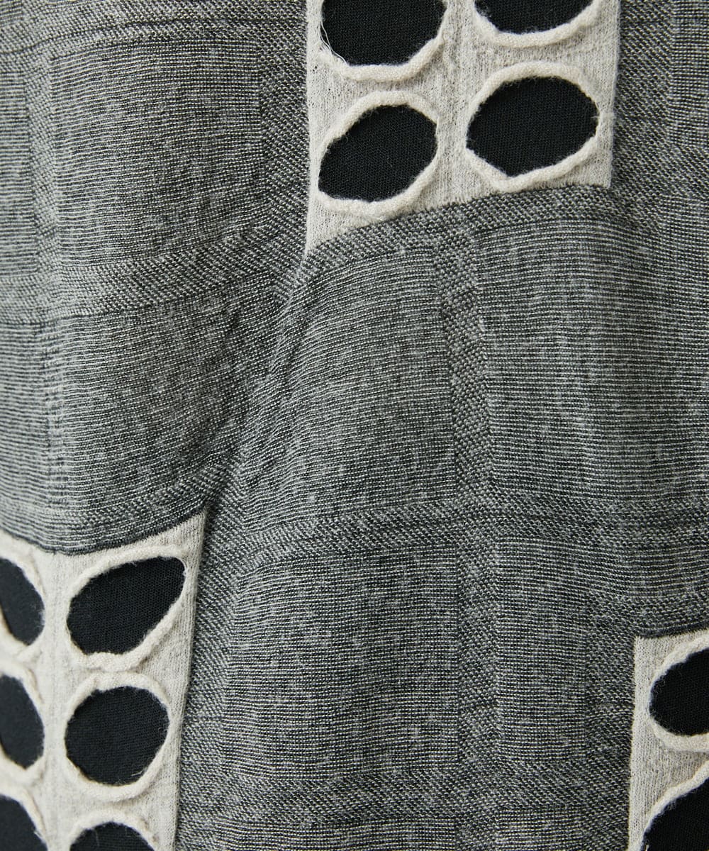 NGPAF17270 GIANNI LO GIUDICE(ジャンニ ロ ジュディチェ) [日本製]バースト水玉チュニック グレー