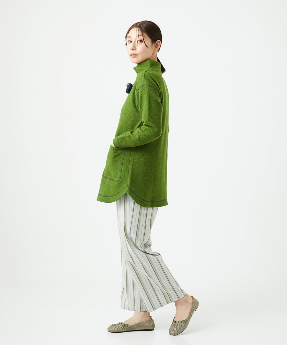 NGPAF18270 GIANNI LO GIUDICE(ジャンニ ロ ジュディチェ) [日本製]ウールマイクロループチュニック グリーン