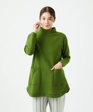 NGPAF18270 GIANNI LO GIUDICE(ジャンニ ロ ジュディチェ) [日本製]ウールマイクロループチュニック グリーン