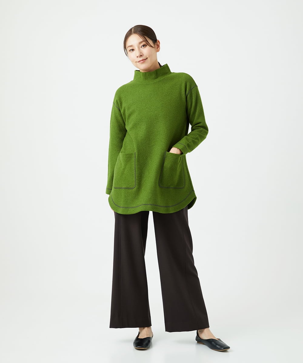 NGPAF18270 GIANNI LO GIUDICE(ジャンニ ロ ジュディチェ) [日本製]ウールマイクロループチュニック グリーン