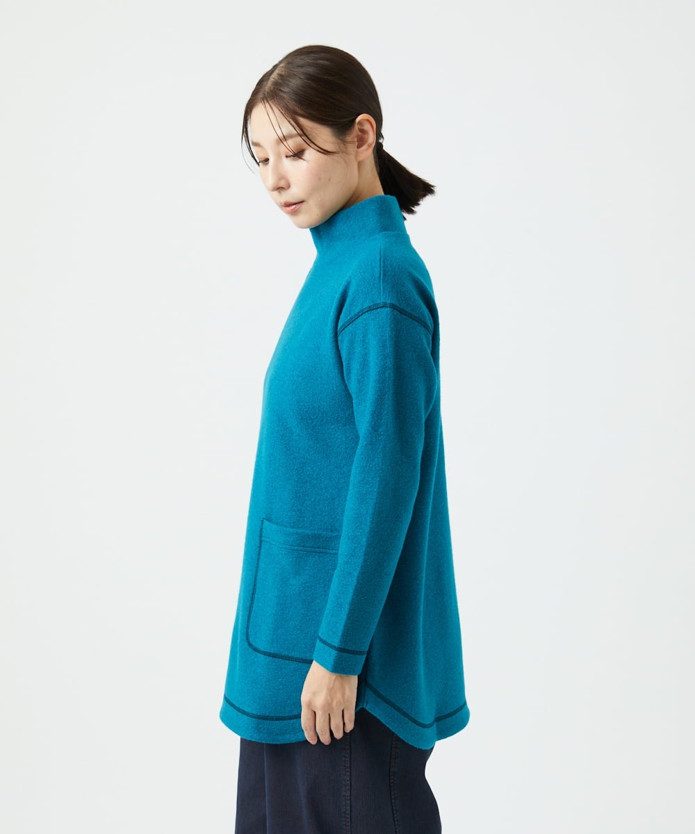 NGPAF18270 GIANNI LO GIUDICE(ジャンニ ロ ジュディチェ) [日本製]ウールマイクロループチュニック ブルー