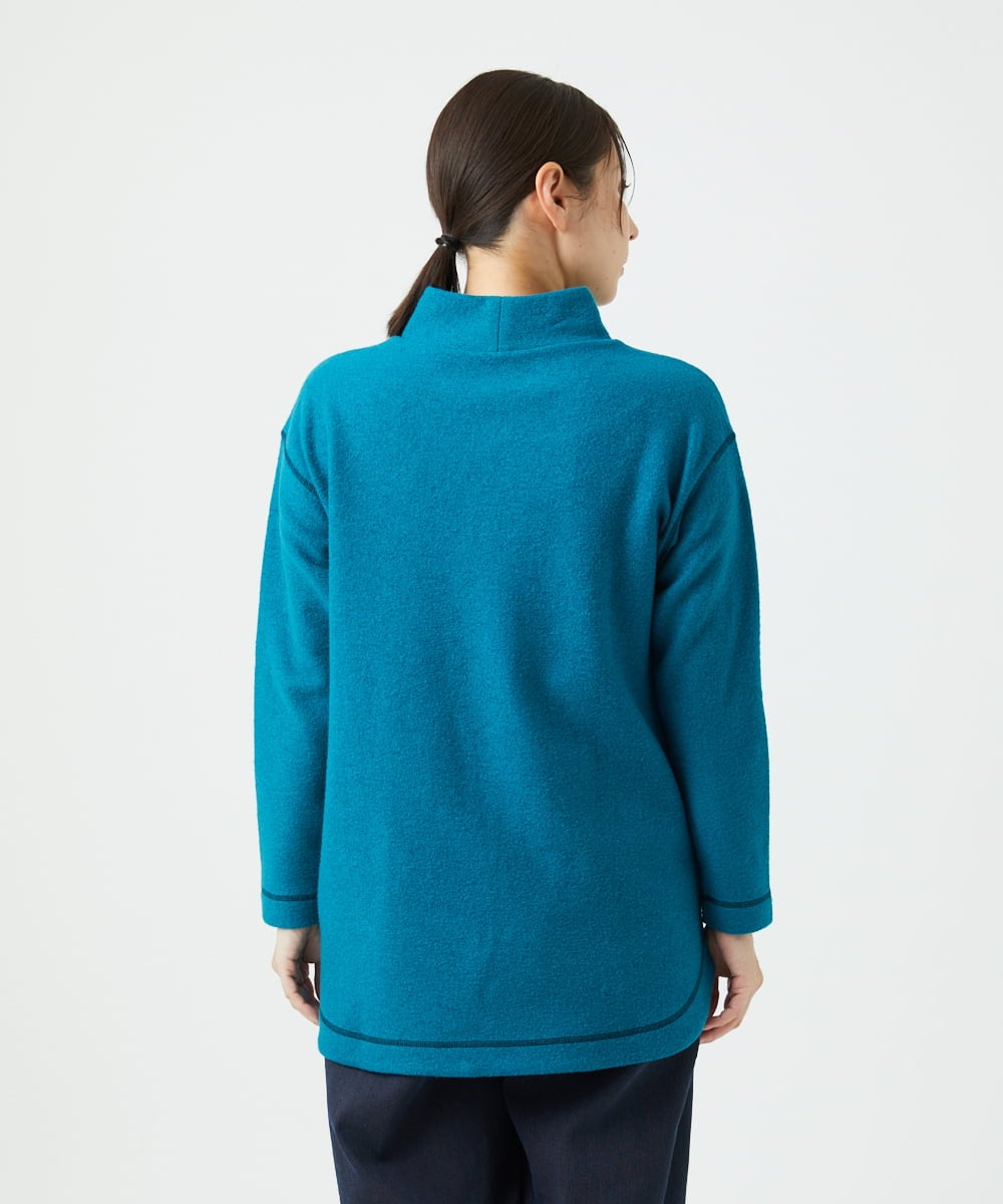 NGPAF18270 GIANNI LO GIUDICE(ジャンニ ロ ジュディチェ) [日本製]ウールマイクロループチュニック ブルー