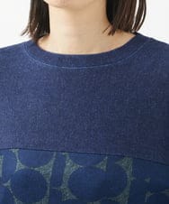 NGPCA10290 GIANNI LO GIUDICE(ジャンニ ロ ジュディチェ) [洗える・日本製]デニムドットプリントチュニックカットソー ネイビー
