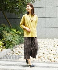 NGPGA52260 GIANNI LO GIUDICE(ジャンニ ロ ジュディチェ) [洗える]アンチスウェットステッチ刺繍チュニックカットソー イエロー