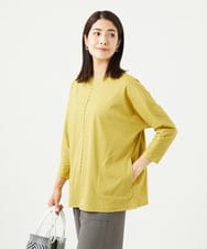 NGPGA52260 GIANNI LO GIUDICE(ジャンニ ロ ジュディチェ) [洗える]アンチスウェットステッチ刺繍チュニックカットソー イエロー