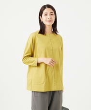 NGPGA52260 GIANNI LO GIUDICE(ジャンニ ロ ジュディチェ) [洗える]アンチスウェットステッチ刺繍チュニックカットソー イエロー