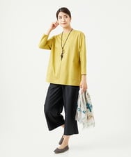 NGPGA52260 GIANNI LO GIUDICE(ジャンニ ロ ジュディチェ) [洗える]アンチスウェットステッチ刺繍チュニックカットソー イエロー