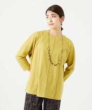 NGPGA52260 GIANNI LO GIUDICE(ジャンニ ロ ジュディチェ) [洗える]アンチスウェットステッチ刺繍チュニックカットソー イエロー