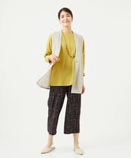 NGPGA52260 GIANNI LO GIUDICE(ジャンニ ロ ジュディチェ) [洗える]アンチスウェットステッチ刺繍チュニックカットソー イエロー