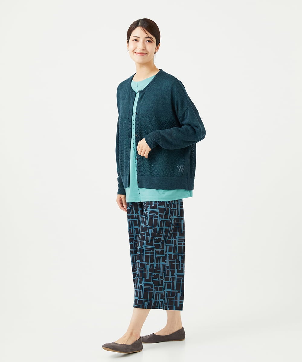 NGPGA52260 GIANNI LO GIUDICE(ジャンニ ロ ジュディチェ) [洗える]アンチスウェットステッチ刺繍チュニックカットソー ライトグリーン