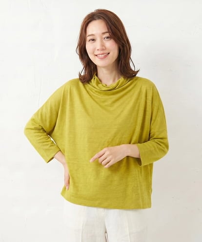 NGPGV31230 GIANNI LO GIUDICE [洗える]リネン天竺七分袖カットソー