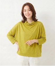 NGPGV31230 GIANNI LO GIUDICE(ジャンニ ロ ジュディチェ) [洗える]リネン天竺七分袖カットソー マスタード