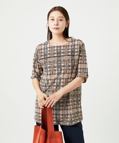 NGPHA01200 GIANNI LO GIUDICE [接触冷感・洗える]ジオメトリックプリントチュニック