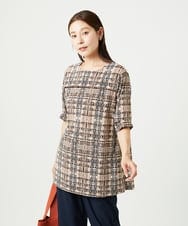 NGPHA01200 GIANNI LO GIUDICE(ジャンニ ロ ジュディチェ) [接触冷感・洗える]ジオメトリックプリントチュニック オレンジ