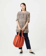 NGPHA01200 GIANNI LO GIUDICE(ジャンニ ロ ジュディチェ) [接触冷感・洗える]ジオメトリックプリントチュニック オレンジ