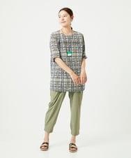 NGPHA01200 GIANNI LO GIUDICE(ジャンニ ロ ジュディチェ) [接触冷感・洗える]ジオメトリックプリントチュニック グリーン