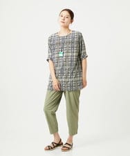 NGPHA01200 GIANNI LO GIUDICE(ジャンニ ロ ジュディチェ) [接触冷感・洗える]ジオメトリックプリントチュニック グリーン