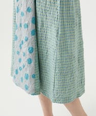 NGPHA11330 GIANNI LO GIUDICE(ジャンニ ロ ジュディチェ) [洗える・日本製]麻混ドットワッシャージャガードワンピース ライトグレー