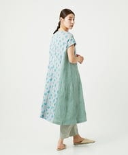 NGPHA11330 GIANNI LO GIUDICE(ジャンニ ロ ジュディチェ) [洗える・日本製]麻混ドットワッシャージャガードワンピース ライトグレー