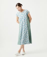 NGPHA11330 GIANNI LO GIUDICE(ジャンニ ロ ジュディチェ) [洗える・日本製]麻混ドットワッシャージャガードワンピース ライトグレー