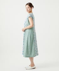 NGPHA11330 GIANNI LO GIUDICE(ジャンニ ロ ジュディチェ) [洗える・日本製]麻混ドットワッシャージャガードワンピース ライトグレー