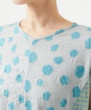 NGPHA11330 GIANNI LO GIUDICE(ジャンニ ロ ジュディチェ) [洗える・日本製]麻混ドットワッシャージャガードワンピース ライトグレー