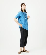 NGPHB34200 GIANNI LO GIUDICE(ジャンニ ロ ジュディチェ) [洗える]タックジャガードチュニックカットソー ブルー