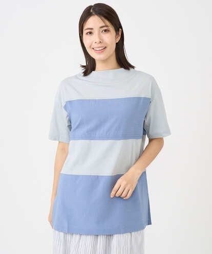 NGPHC22270 GIANNI LO GIUDICE [洗える・日本製]ドッキングコットン天竺チュニックカットソー